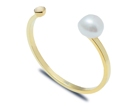 MoonLight Pearl Bangle Gold