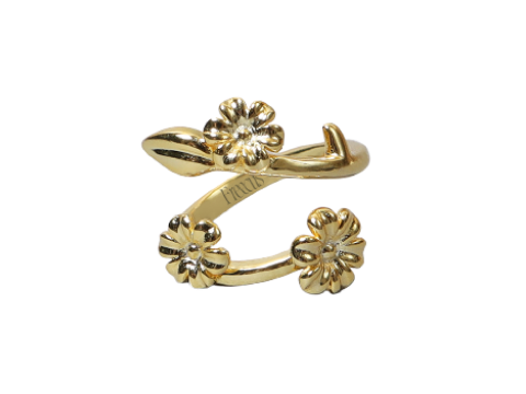 Flower Nail Ring Gold