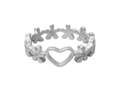 Flower Eternity Ring Silver