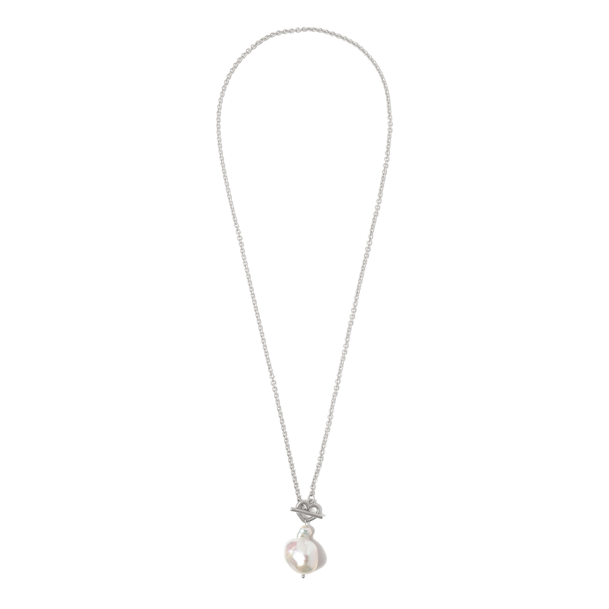 Symbol Pearl Necklace Silver